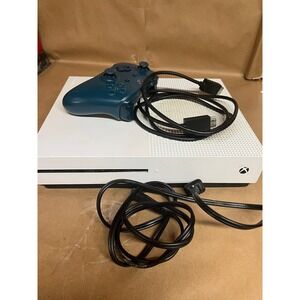 Microsoft Xbox One S Console White 1TB with Teal Controller Parts or Repair READ